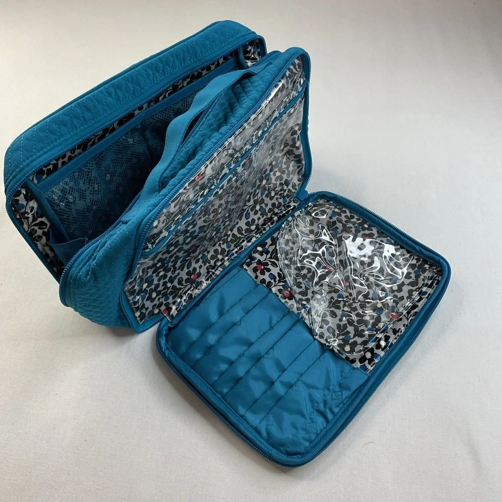 Vera Bradley Iconic Large Blush Brush Case Makeup Bag Travel Pouch
